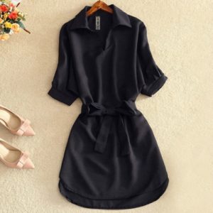 Dámské elegantní košilové šaty Fattykins - Black, Xxl
