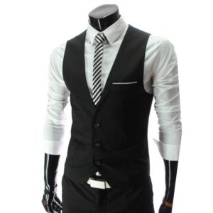 Pánská elegantní společenská vesta - Black, 5xl