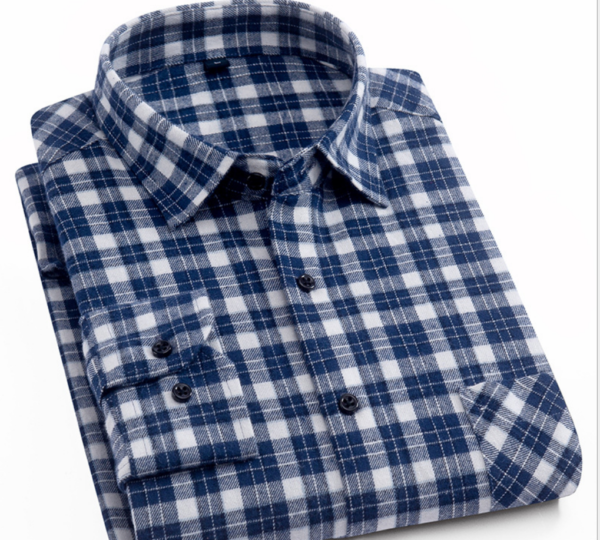 Pánská trendy flanelová kostkovaná košile s dlouhým rukávem - T0c01-46, 4xl