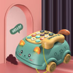 Dětský edukativní telefon ve tvaru kočky - Zelená