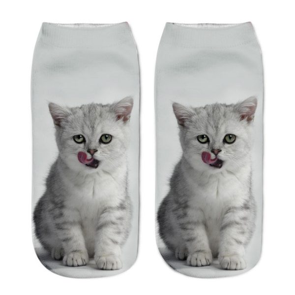 Dámské roztomilé vtipné 3D ponožky s kočičkami - 9