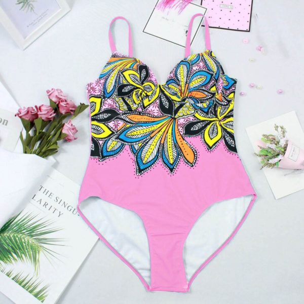 Sexy dámské jednodílné plavky - Pink, , Xxl